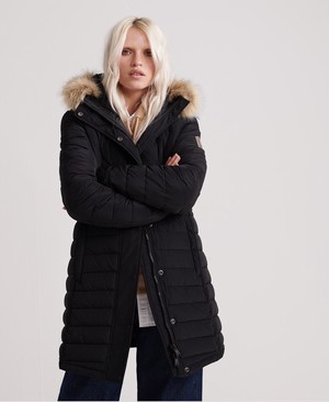 Superdry Icelandic Parka Női Kabát Fekete | JQUVW5192